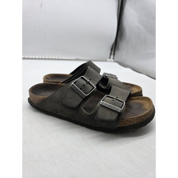 Birkenstock Arizona Shoes Womens Size 6 37 Leather Cork Double Strap Sandals